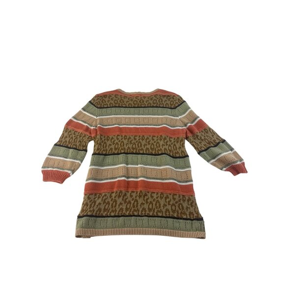 Alfred Dunner Sweater Petite Large Floral Peach Green Embroidered Knit Casual - Picture 5 of 7